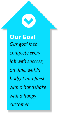 Our Goal Our goal is to complete every job with success, on time, within budget and finish with a handshake with a happy customer.